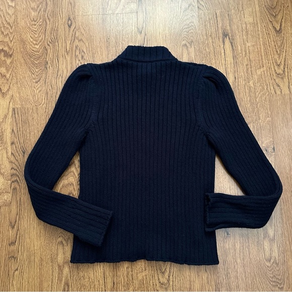 G. By Goop Navy Blue Knit Merino Wool cable chunky  Sweater Size Medium - Picture 6 of 13